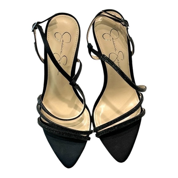 Jessica Simpson Women's Black Slingback Stiletto Heel Pyine Dress Sandals Size 7 - Picture 3 of 8